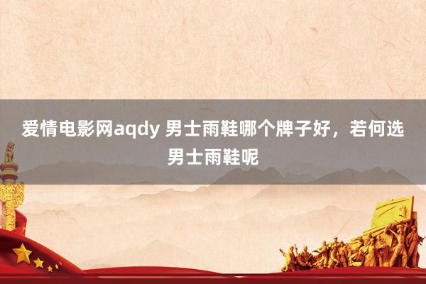 爱情电影网aqdy 男士雨鞋哪个牌子好，若何选男士雨鞋呢