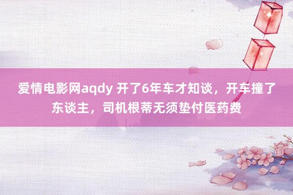 爱情电影网aqdy 开了6年车才知谈，开车撞了东谈主，司机根蒂无须垫付医药费