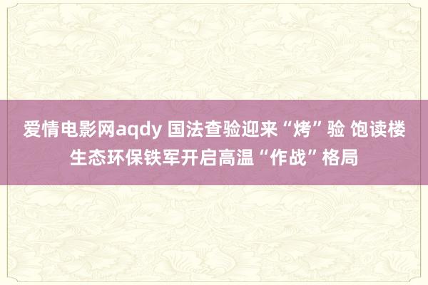 爱情电影网aqdy 国法查验迎来“烤”验 饱读楼生态环保铁军开启高温“作战”格局