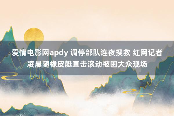 爱情电影网apdy 调停部队连夜搜救 红网记者凌晨随橡皮艇直击滚动被困大众现场