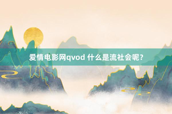 爱情电影网qvod 什么是流社会呢？