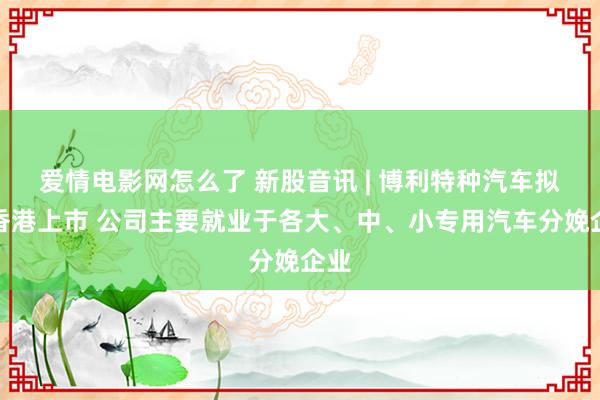 爱情电影网怎么了 新股音讯 | 博利特种汽车拟赴香港上市 公司主要就业于各大、中、小专用汽车分娩企业