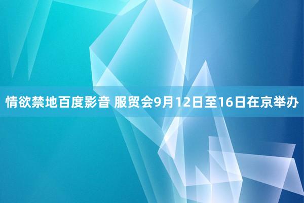 情欲禁地百度影音 服贸会9月12日至16日在京举办