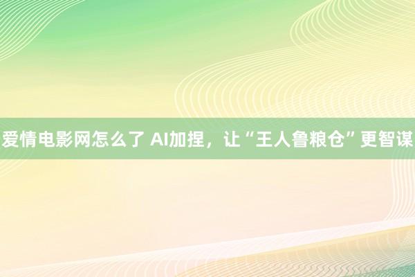 爱情电影网怎么了 AI加捏，让“王人鲁粮仓”更智谋