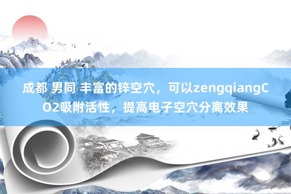 成都 男同 丰富的锌空穴，可以zengqiangCO2吸附活性，提高电子空穴分离效果