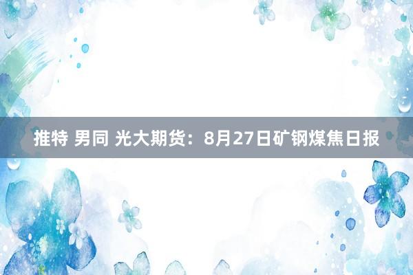 推特 男同 光大期货：8月27日矿钢煤焦日报