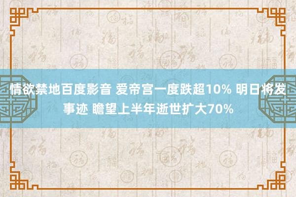 情欲禁地百度影音 爱帝宫一度跌超10% 明日将发事迹 瞻望上半年逝世扩大70%