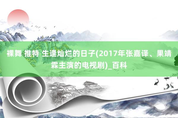 裸舞 推特 生逢灿烂的日子(2017年张嘉译、果靖霖主演的电视剧)_百科