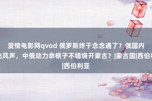 爱情电影网qvod 俄罗斯终于念念通了？俄国内传出风声，中俄动力命根子不错绕开蒙古？|蒙古国|西伯利亚